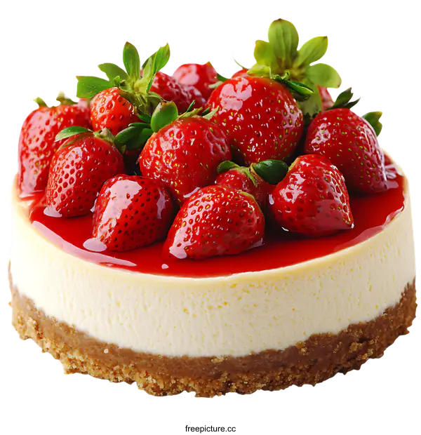 [Transparent Background PNG]Delicious Strawberry Cheesecake Dessert