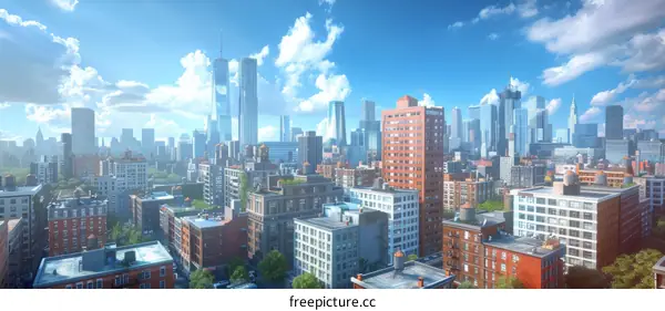 New York City Skyline on a Sunny Day