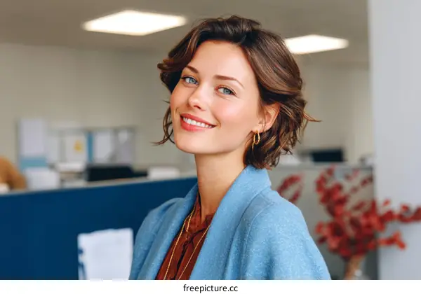 Confident Woman in Modern Office