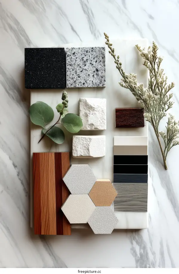 Material Sample Palette for Interior Design