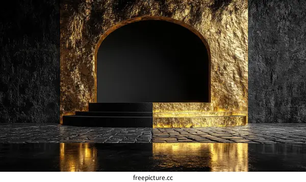 Luxury Gold and Black Archway Showcase