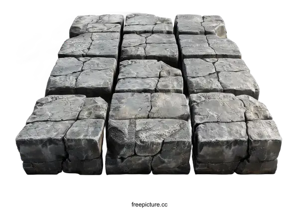 [Transparent Background PNG]Grey Stone Tiles on transparent background