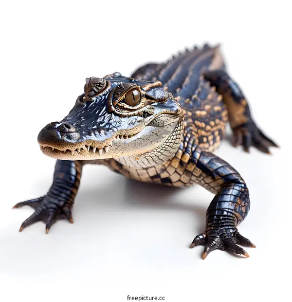 Baby Alligator on White Background