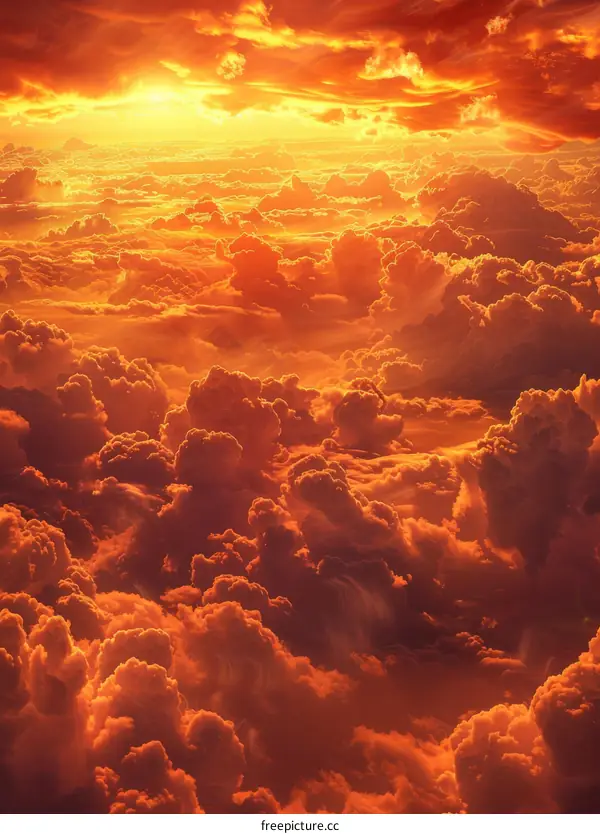 Majestic Sunset Over a Sea of Clouds