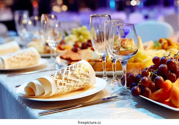Elegant Table Setting for a Festive Dinner