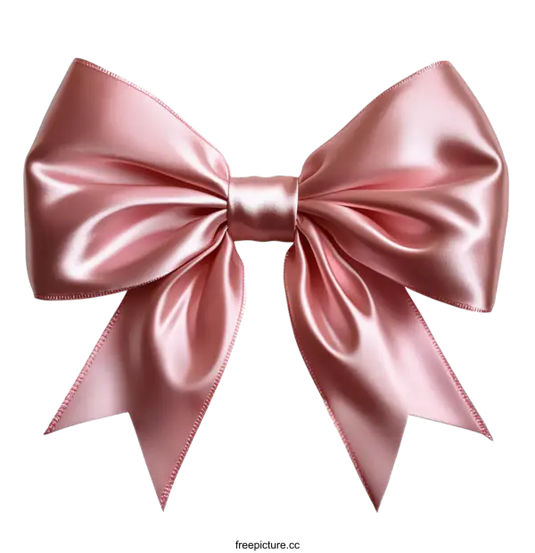 [Transparent Background PNG]Beautiful Rose Gold Satin Ribbon Bow