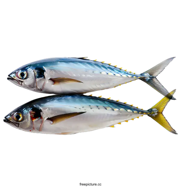 [Transparent Background PNG]Two mackerels on a white background