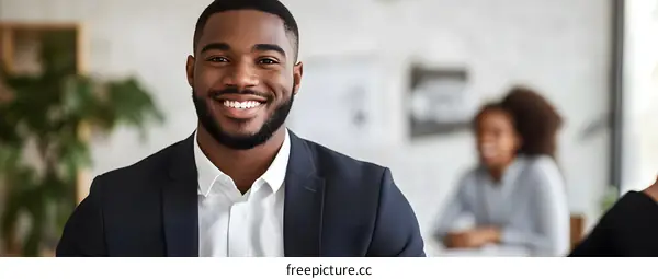 Smiling African American Businessman In A Suit