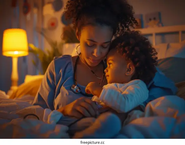 Pediatrician Examining Toddler Patient With Stethoscope
