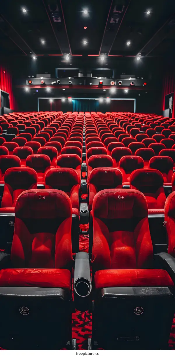Red Seats In Empty Movie Theater