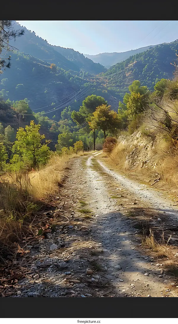 Gravel Road Through the Mountain Pass