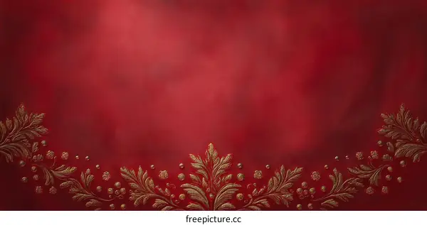Elegant Red Background with Golden Decorative Design