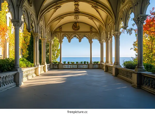 Stone Archway Overlooking the Sea