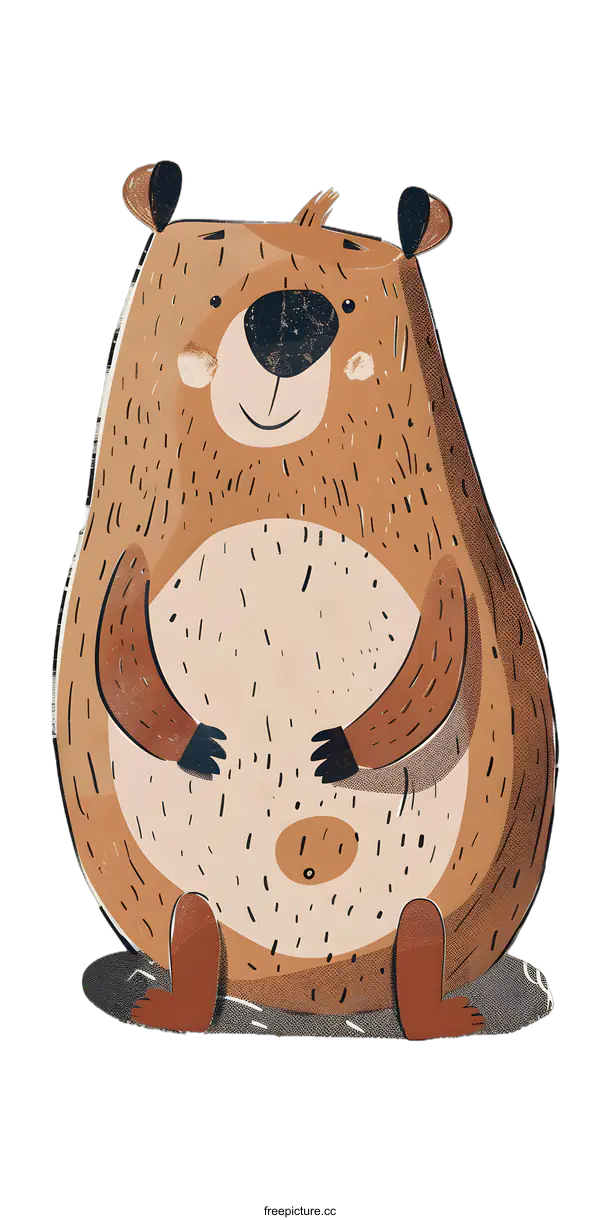 [Transparent Background PNG]Cute Brown Bear Illustration