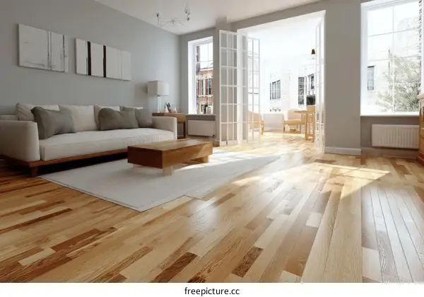 Modern Living Room with Wooden Flooring