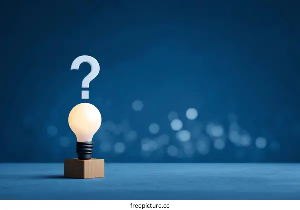 Question Mark Over Lightbulb Illustration