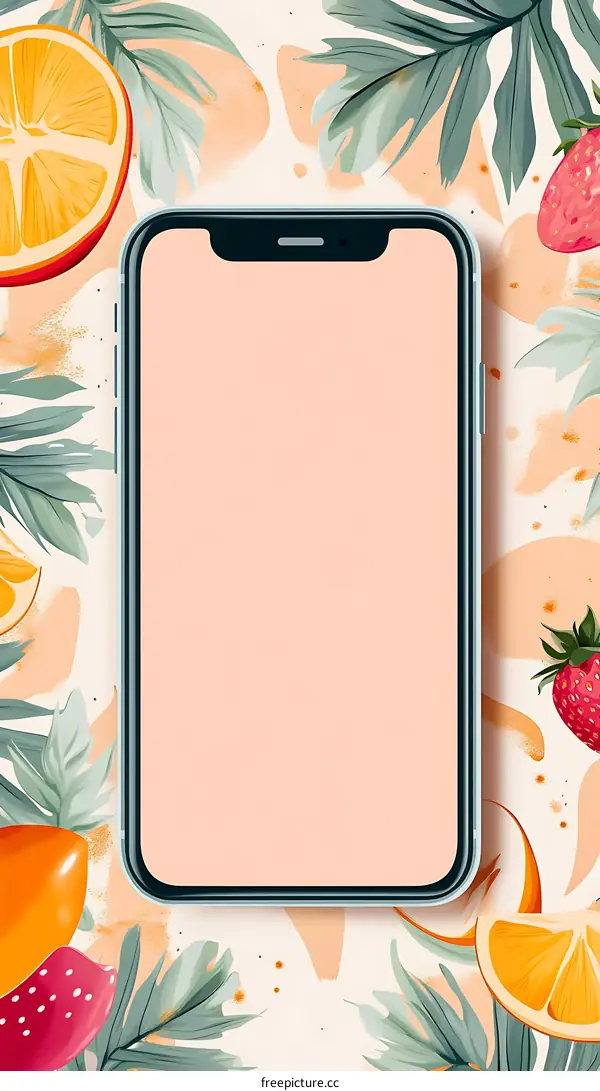 Summer Fruit Mobile Phone Mockup