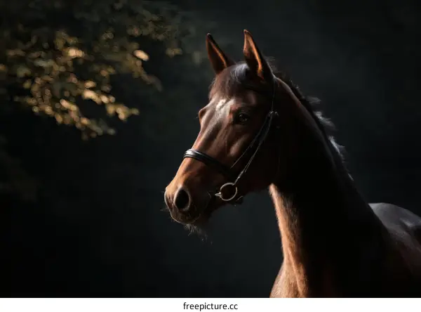 Elegant Horse Portrait in Studio Lighting