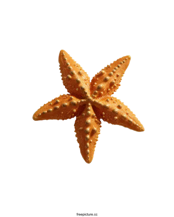 [Transparent Background PNG]Golden Orange Starfish on White Background