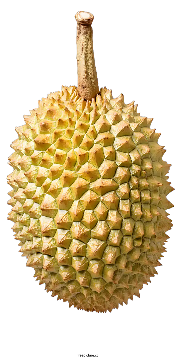 [Transparent Background PNG]Close Up of Durian Fruit on White Background