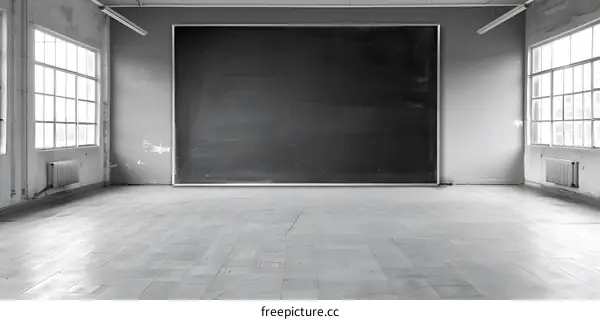Blackboard Wall in Empty Room