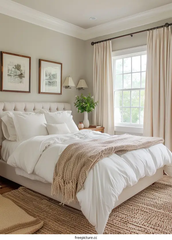Elegant and Simple White Bedroom
