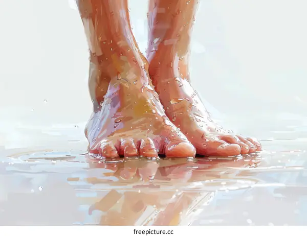 Water Droplets on Wet Feet