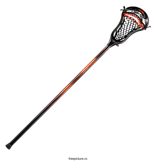 [Transparent Background PNG]Lacrosse Stick with Orange Design