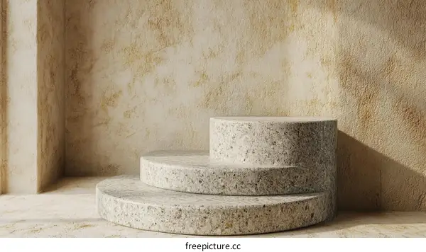 Beige Stone Product Display Platform