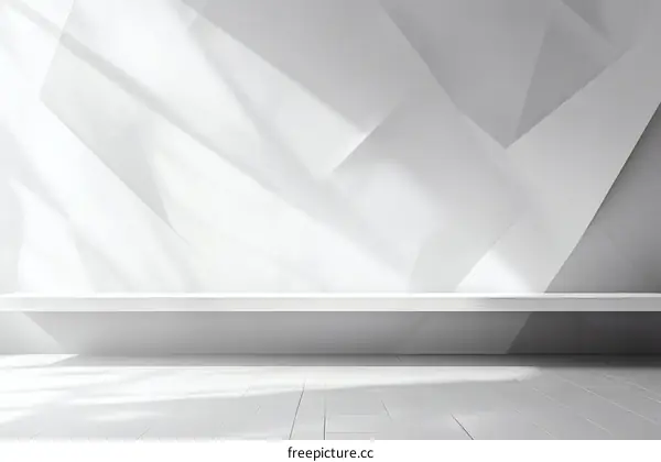 Modern Minimalist Empty Display Shelf Interior Scene