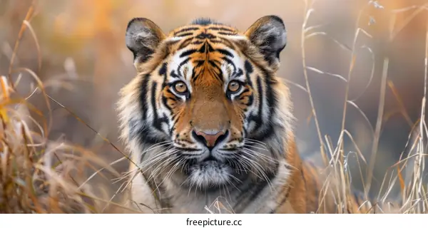 Portrait of a tiger staring at the camera