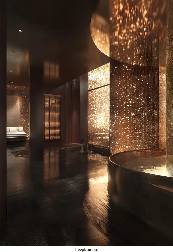 Luxury Spa Interior Design with a Relaxing Water Feature