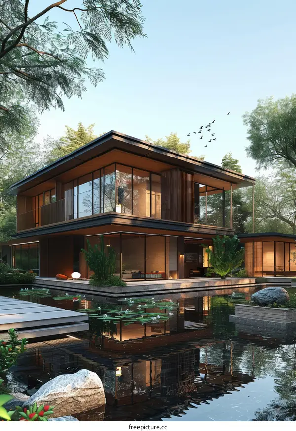 Modern Asian Home in a Tranquil Setting