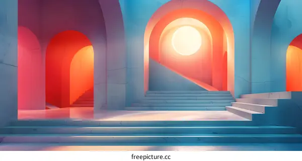Abstract Architectural Design With Vivid Colors