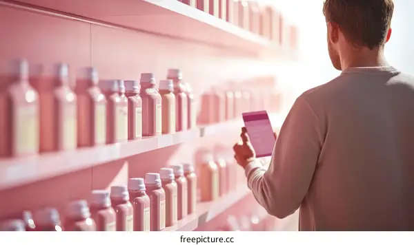 Pink Beverage Display with Customer