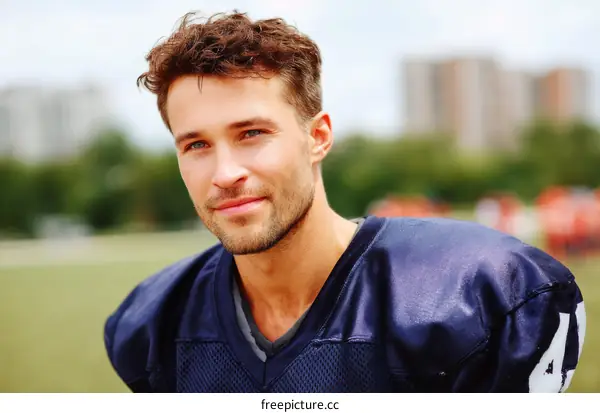 Portrait of a Caucasian Football Player