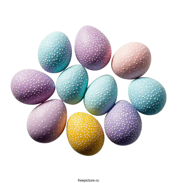 [Transparent Background PNG]Colorful Easter Eggs in a Festive Arrangement