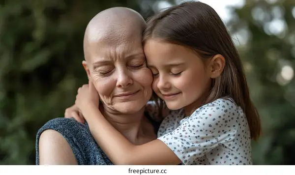 Mother and Daughter Embrace in Love and Support