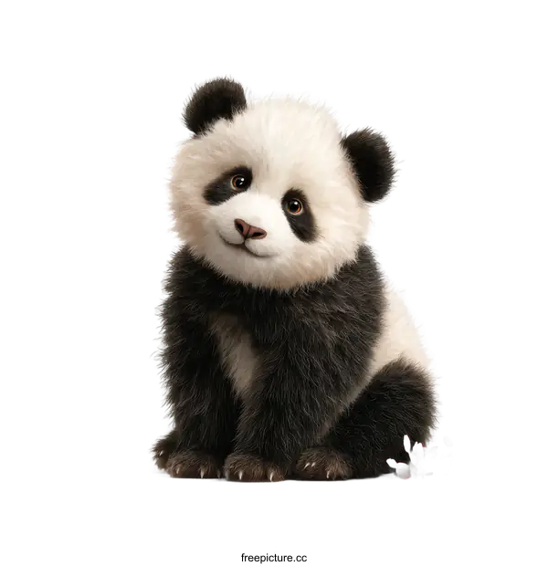 [Transparent Background PNG]Cute Panda Illustration on White Background