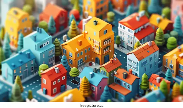Colorful isometric city