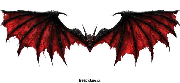 [Transparent Background PNG]Fierce Dragon Wings of Darkness