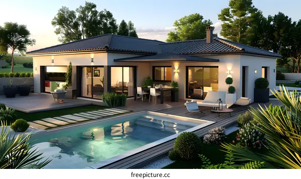Modern house with swimming pool