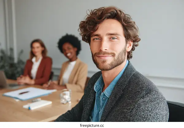 Business Meeting Portrait of Three Diverse Professionals