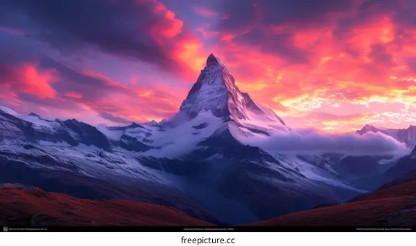 The majestic Matterhorn at sunset