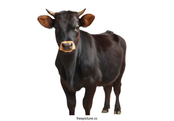 [Transparent Background PNG]Close-up Portrait of a Black and Tan Calf