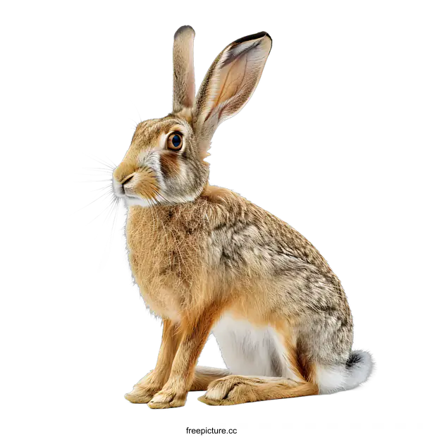[Transparent Background PNG]Brown Hare on White Background