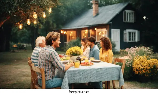 Family Gathering Outdoor Dinner Party