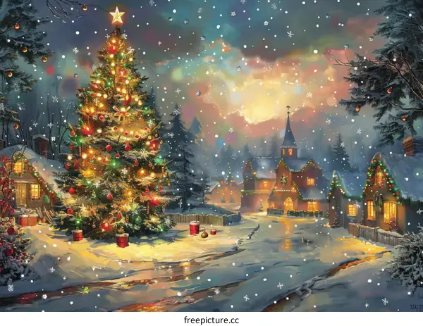 Charming Christmas Street Scene