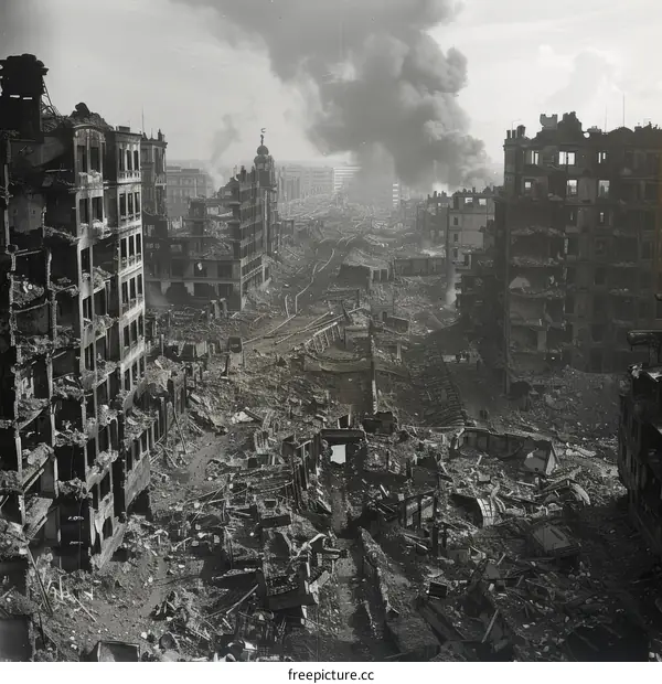 London in ruins after German air raid, 1940