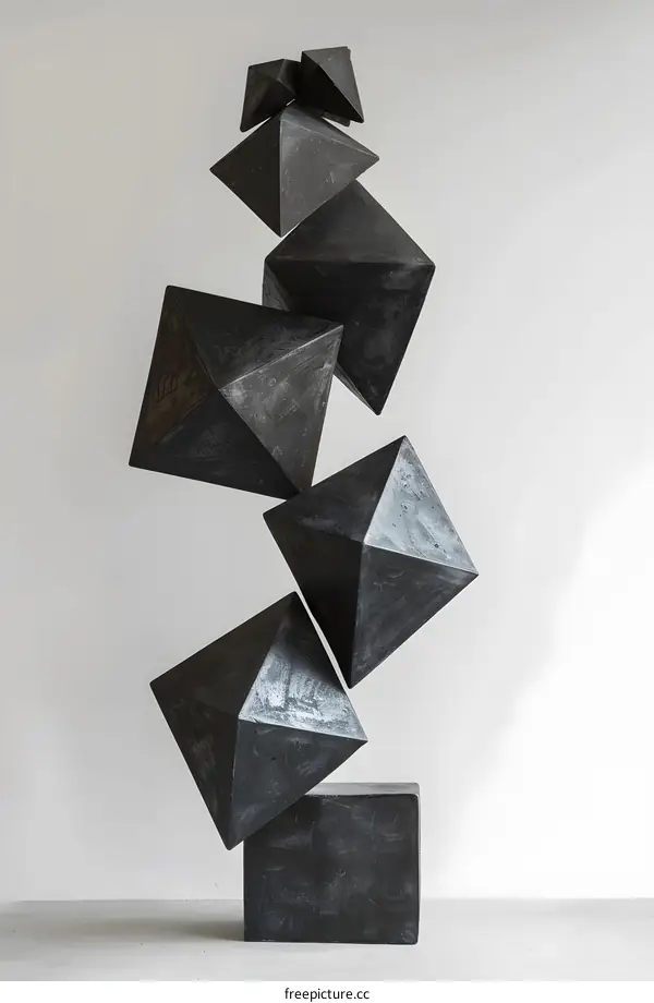 Black geometric sculpture